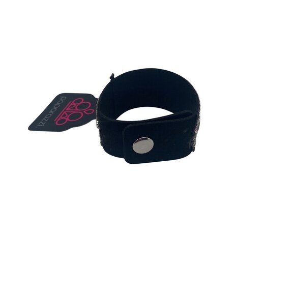 Paparazzi Jewelry Really Rock Band Bracelet Black & White Snap Closure For Women - Picture 3 of 8